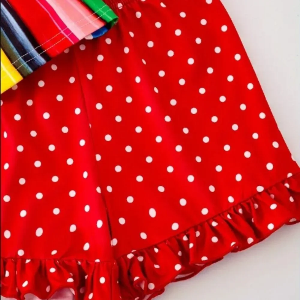 Boutique Back to School Pencils Tunic Dress & Ruffle Shorts Girls Outfit